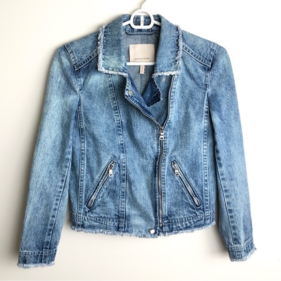 REBECCA TAYLOR Washed Denim Moto Jacket - Picture 2 of 9